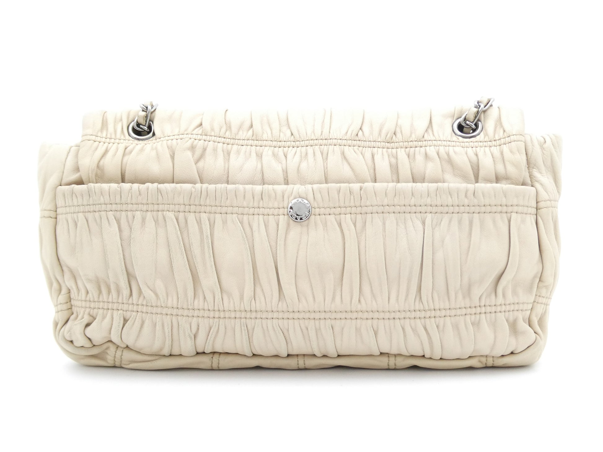 PRADA logo gathered chain shoulder bag