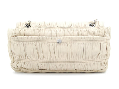 PRADA logo gathered chain shoulder bag