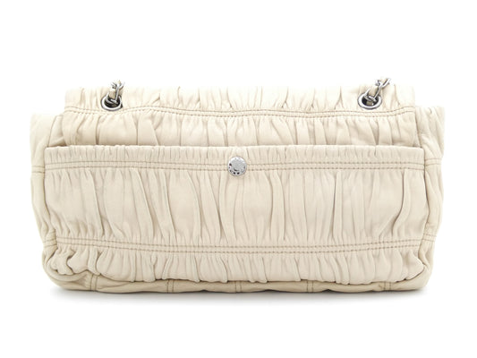 PRADA logo gathered chain shoulder bag
