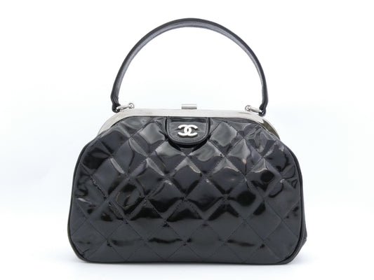 CHANEL Matelasse Coco Mark Enamel Clasp Handbag