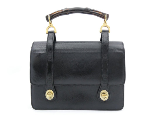 GUCCI Bamboo Leather Handbag