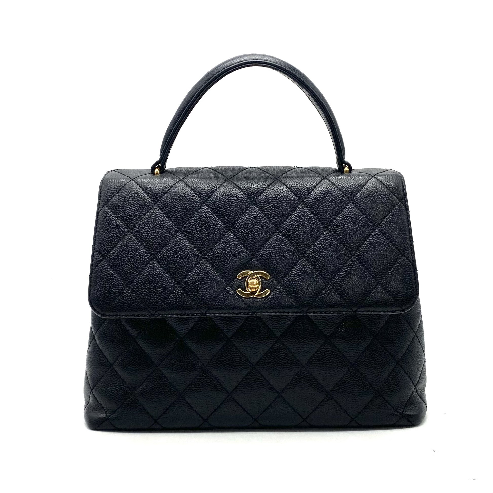 CHANEL CHANEL Matelasse Turnlock Coco Mark Caviar Skin Handbag