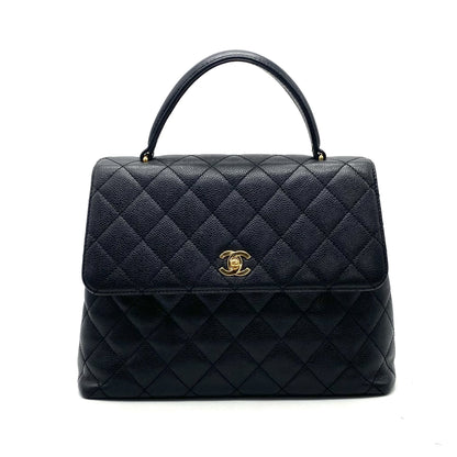 CHANEL CHANEL Matelasse Turnlock Coco Mark Caviar Skin Handbag