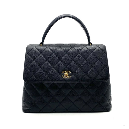 CHANEL CHANEL Matelasse Turnlock Coco Mark Caviar Skin Handbag