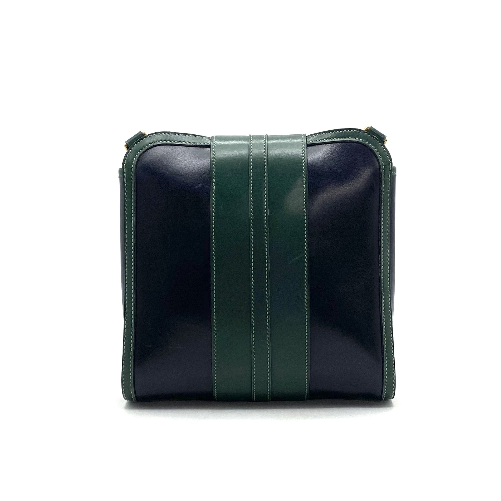 HERMES HERMES Vintage Horsebit Box Calfskin Shoulder Bag with 〇D Stamp