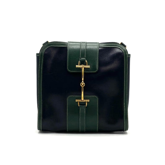 HERMES HERMES Vintage Horsebit Box Calfskin Shoulder Bag with 〇D Stamp