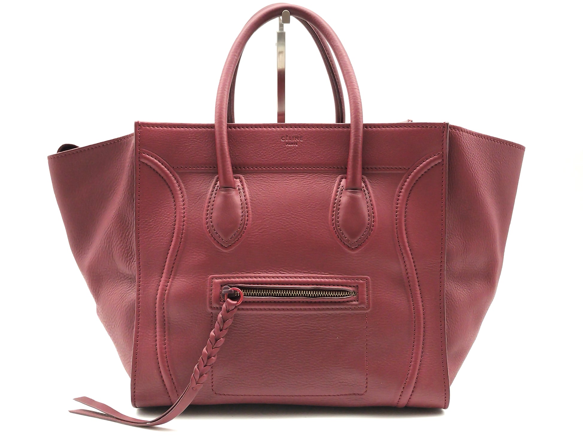 CELINE Luggage Phantom Leather Bordeaux Handbag