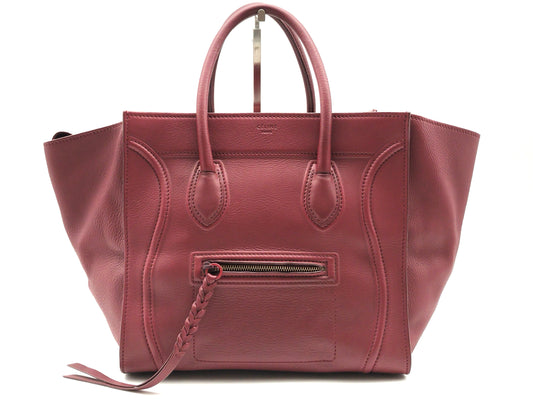 CELINE Luggage Phantom Leather Bordeaux Handbag