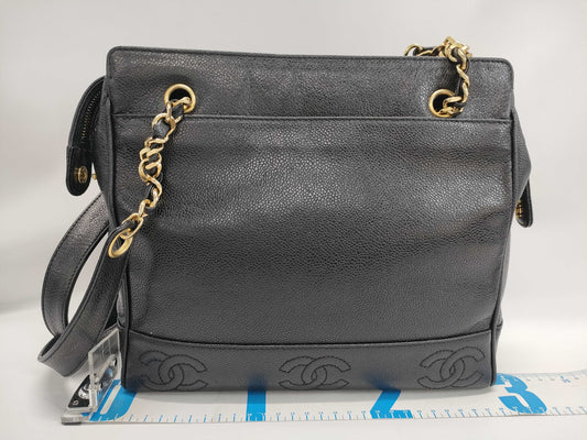 CHANEL CHANEL Chain Bag Caviar Skin Black 4~ Shoulder Bag