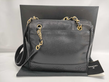 CHANEL CHANEL Chain Bag Caviar Skin Black 4~ Shoulder Bag