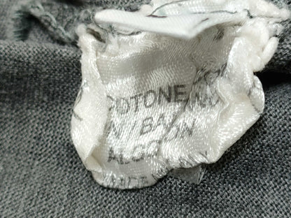 HERMES Women's Long Sleeve T-Shirt with Ribbon Pattern, Gray, Size L, Wrinkled