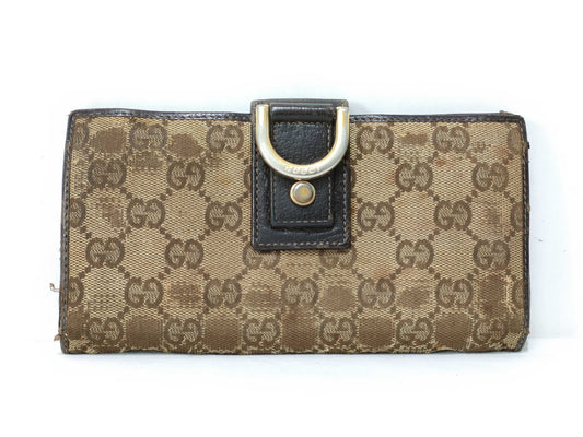 GUCCI GG Canvas Long Wallet 141412 Beige