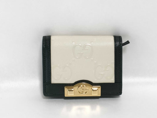 GUCCI GUCCI Marmont Bi-fold Wallet 676150 White Wallet
