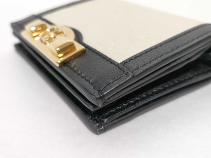 GUCCI GUCCI Marmont Bi-fold Wallet 676150 White Wallet
