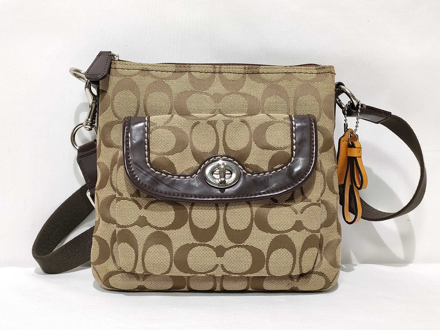 COACH Signature Shoulder Bag, Beige