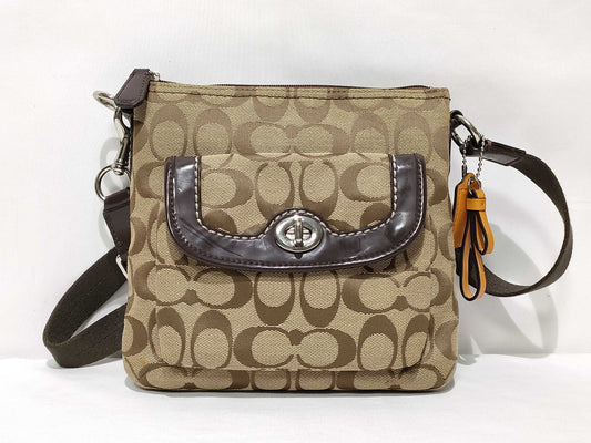 COACH Signature Shoulder Bag, Beige