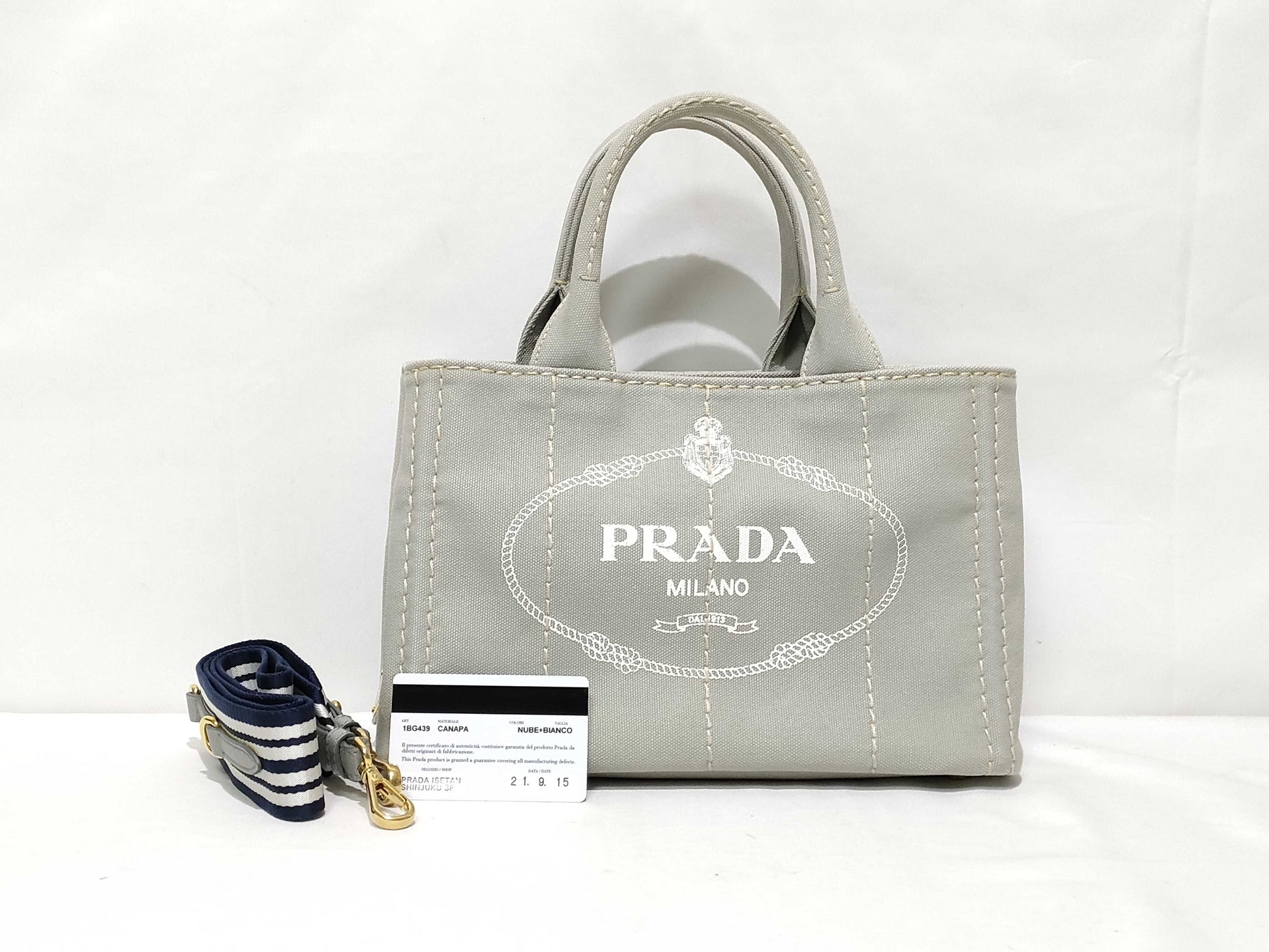 PRADA PRADA 2-way Canapa 1BG439 Gray Handbag