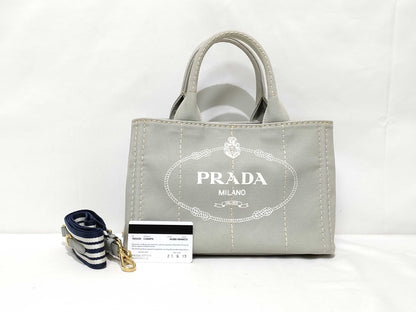 PRADA PRADA 2-way Canapa 1BG439 Gray Handbag