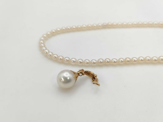 TASAKI Pearl Diameter Approx. 8.6mm/3.5mm-3.6mm D0.01ct K18 9.5g Necklace 
