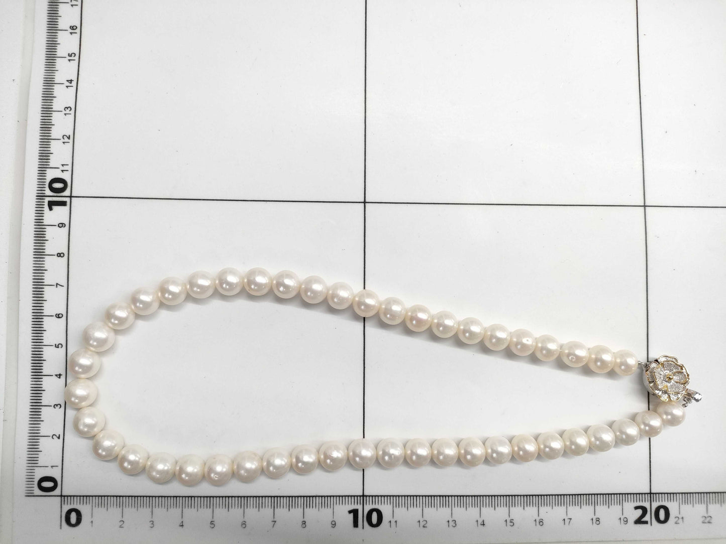 Pearl diameter: approximately 8.7mm-9.3mm, Sterling Silver, 51.1g, Necklace 
