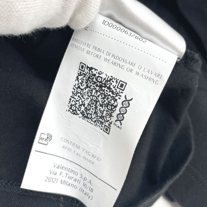 VALENTINO SB3MG01Z4Q6 Men's Cut and Sew Big Logo T-Shirt, Black, Size XS