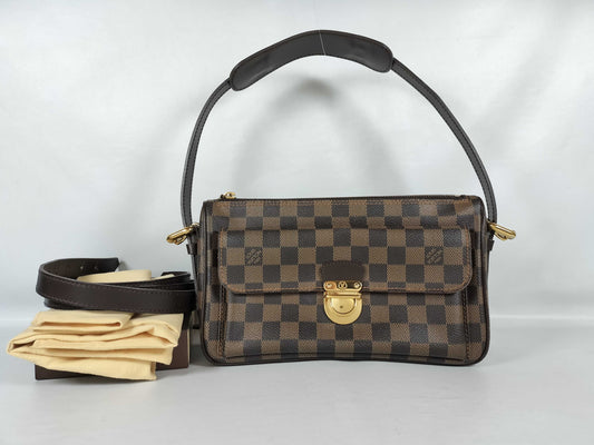 LOUIS VUITTON Damier Shoulder Bag with Long Strap, Ravello GM, N60006