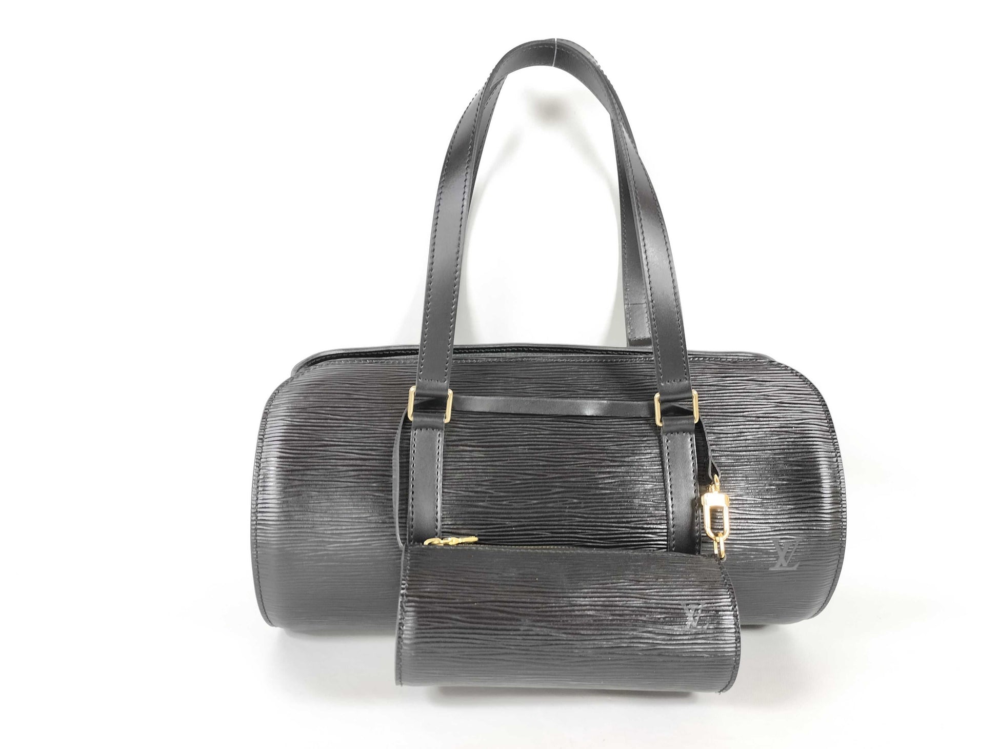 LOUIS VUITTON Epi Soufflot Handbag/Shoulder Bag with Pouch M52222