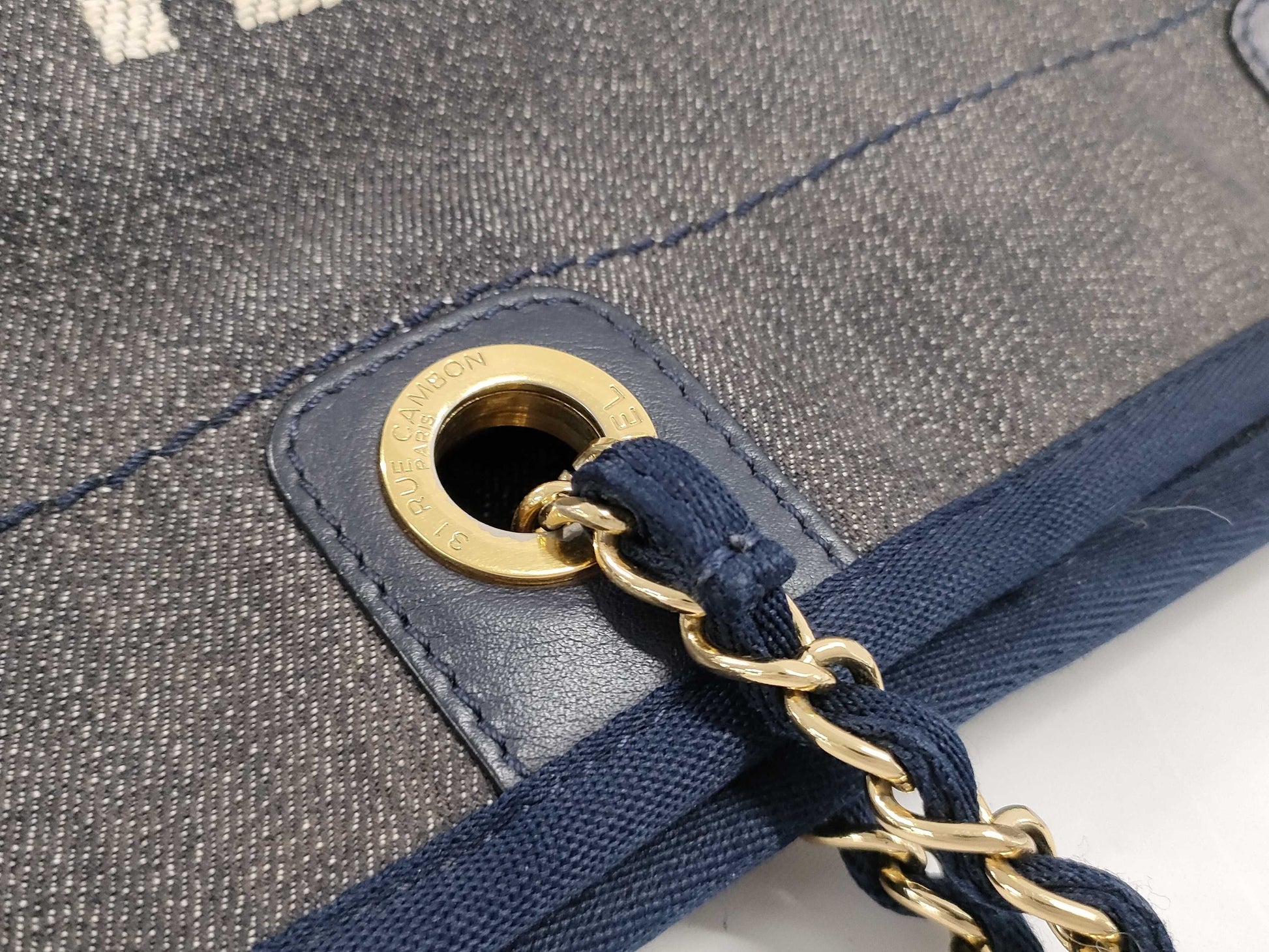 CHANEL Deauville Denim Shoulder Bag Tote Bag