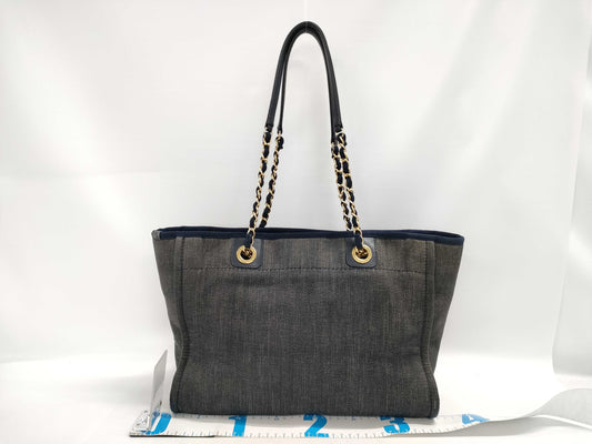 CHANEL Deauville Denim Shoulder Bag Tote Bag