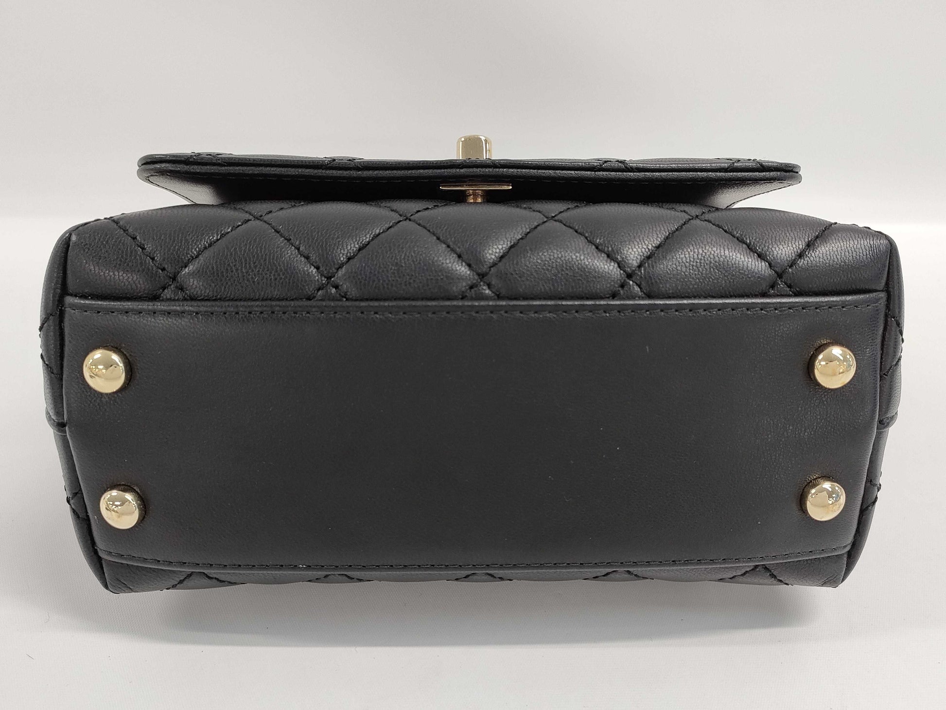 CHANEL Matelasse Coco Handle XXS Lambskin Black Handbag, No. 31