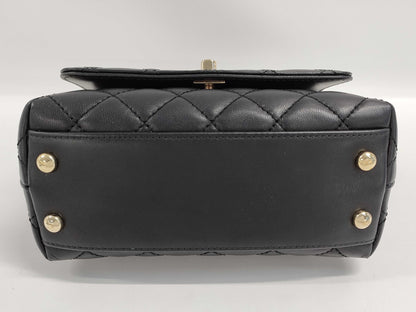 CHANEL Matelasse Coco Handle XXS Lambskin Black Handbag, No. 31