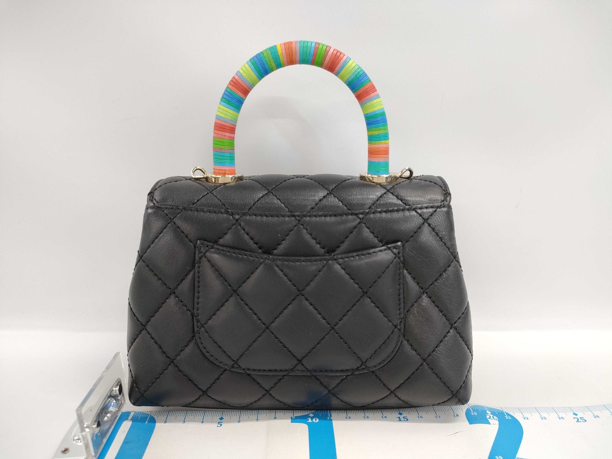 CHANEL Matelasse Coco Handle XXS Lambskin Black Handbag, No. 31