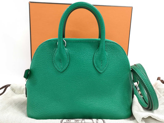 HERMES Mini Bolide 1923 Chevre Mint A Stamped Handbag