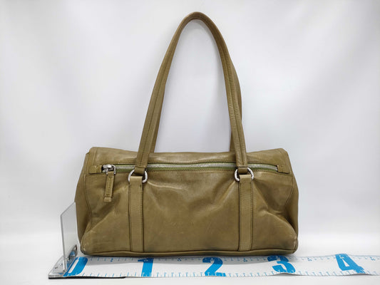 PRADA Prada Triangle Logo Handbag Green Handbag