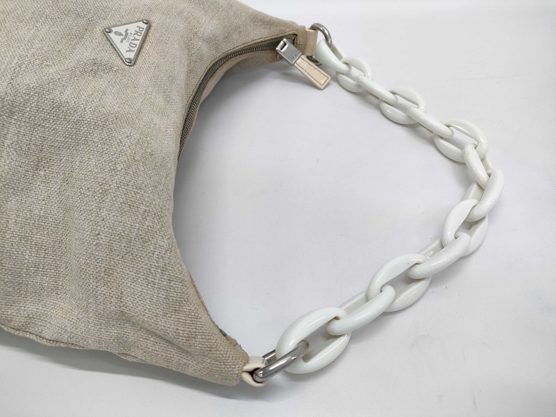 PRADA Prada Triangle Logo Chain Shoulder Bag