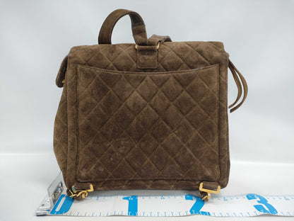 CHANEL CHANEL Matelasse Suede Brown Backpack