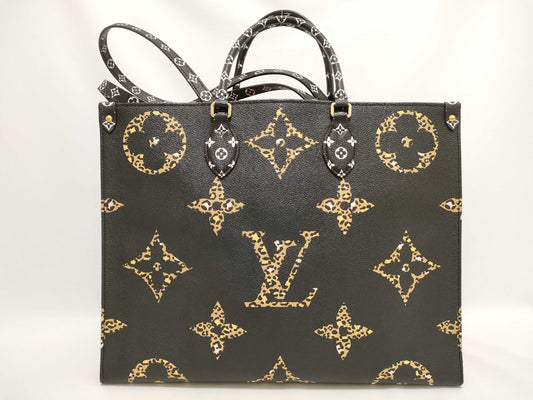 LOUIS VUITTON Monogram Jungle On the Go GM M44674 Black RFID Enabled Tote Bag