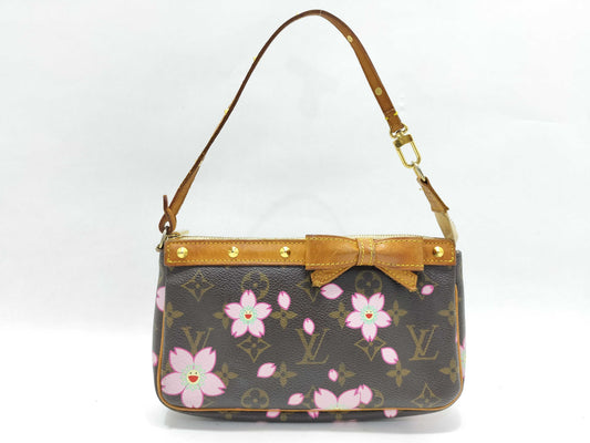 LOUIS VUITTON Monogram Cherry Blossom Pochette Accessoires M92006 AR0023 Brown Pouch