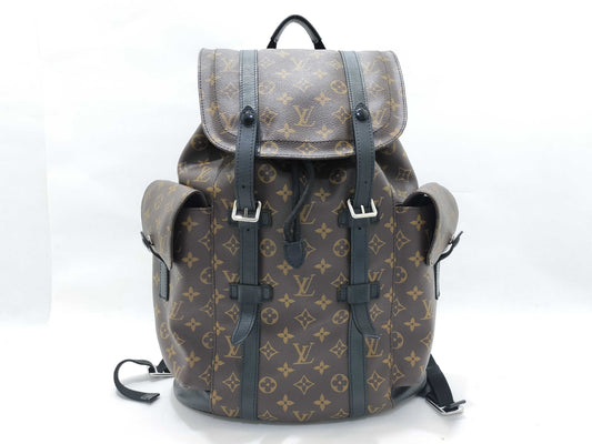 LOUIS VUITTON Monogram Macassar Christopher MM Backpack M43735 TR2125 Brown