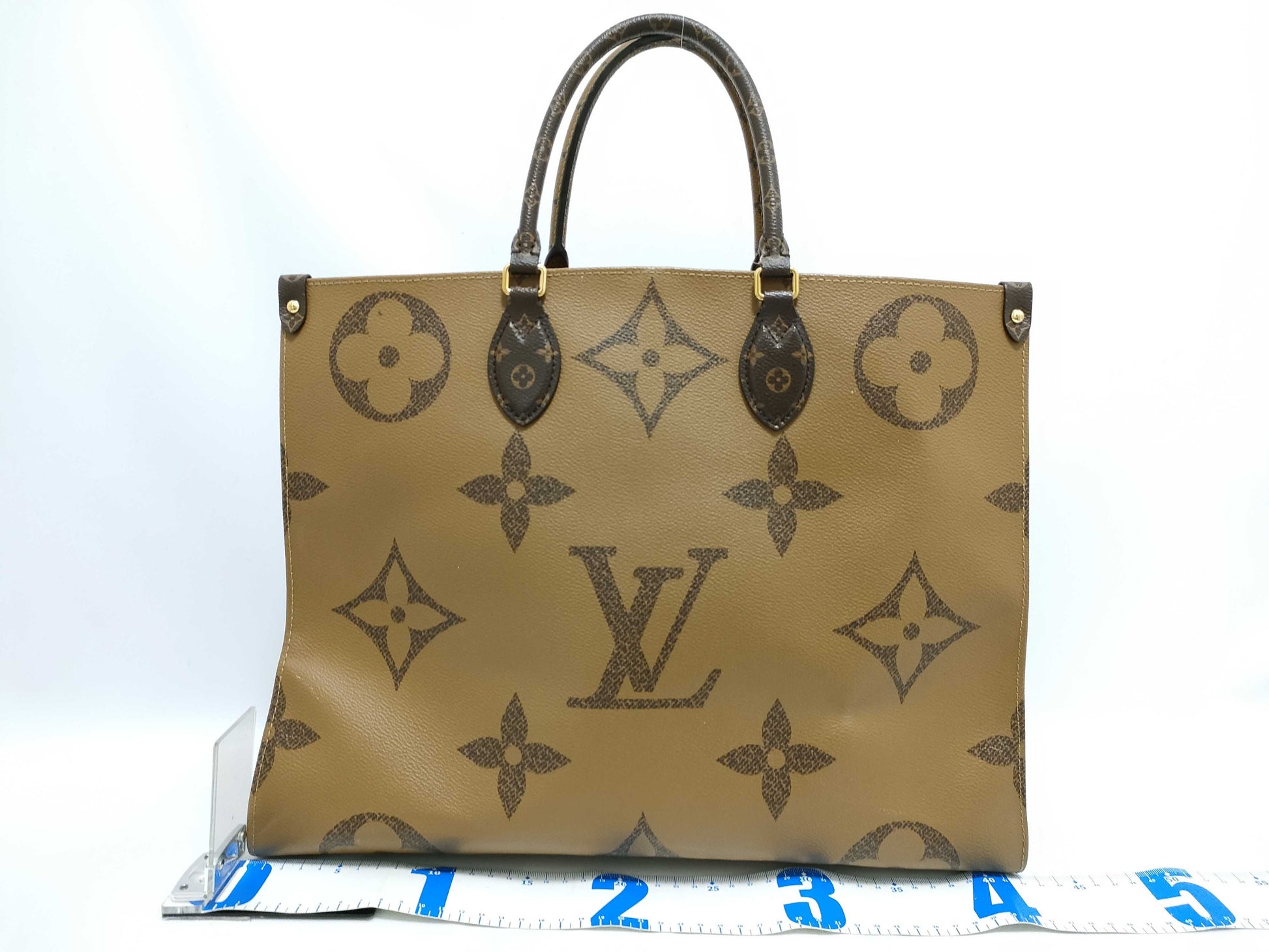 LOUIS VUITTON Monogram Giant On the Go GM M44576 TJ5200 Brown RFID Enabled Tote Bag