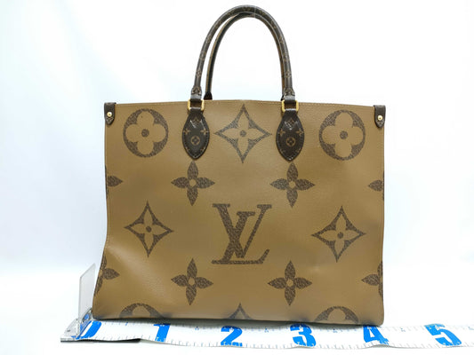 LOUIS VUITTON Monogram Giant On the Go GM M44576 TJ5200 Brown RFID Enabled Tote Bag