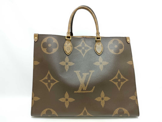 LOUIS VUITTON Monogram Giant On the Go GM M44576 TJ5200 Brown RFID Enabled Tote Bag
