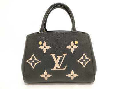 LOUIS VUITTON Monogram Empreinte Montaigne BB M45778 Black RFID Enabled Handbag