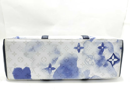LOUIS VUITTON Monogram Watercolor Weekend Tote GM M45755 Blue x White RFID Enabled Tote Bag