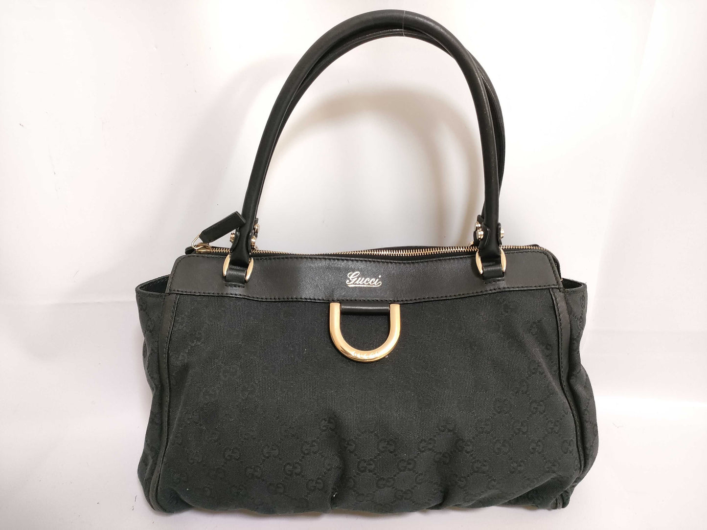 GUCCI GG Canvas GUCCI Gucci Abbey Tote Bag GG Pattern GG Canvas Black Tote Bag