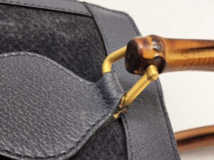GUCCI 002 0260 Bamboo Suede Handbag
