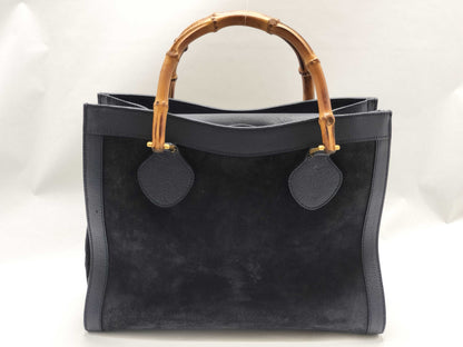 GUCCI 002 0260 Bamboo Suede Handbag