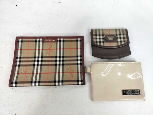BURBERRY Check 3-Piece Accessory Coin Case