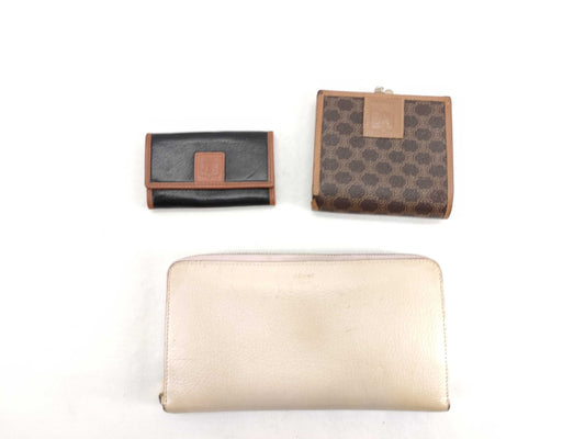 CELINE CELINE Wallet Accessories 3-Piece Set Macadam Triomphe Wallet