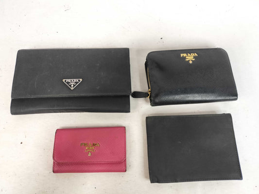 PRADA PRADA Nylon and Saffiano Leather Wallet Set of 4